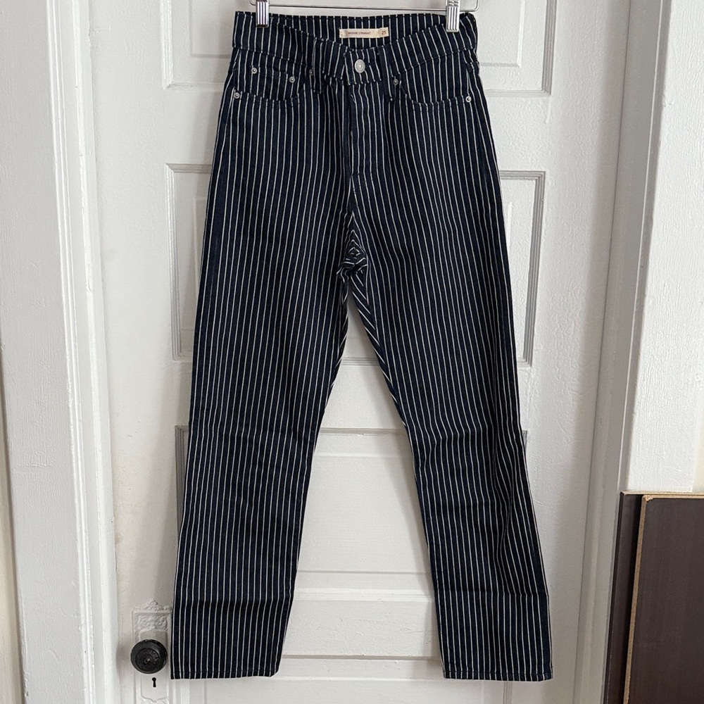 Levi's Black Pinstripe Straight Leg Jeans